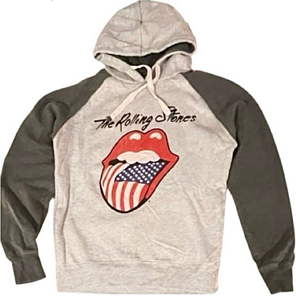 Cotton On-The Rolling Stones Logo Hooded Sweatshirt Youth Size: medium 10/12